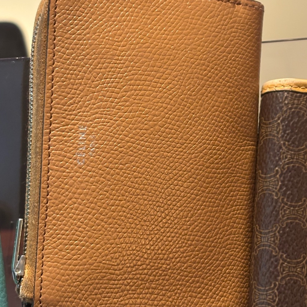 Celine Tan and Brown Leather Wallet